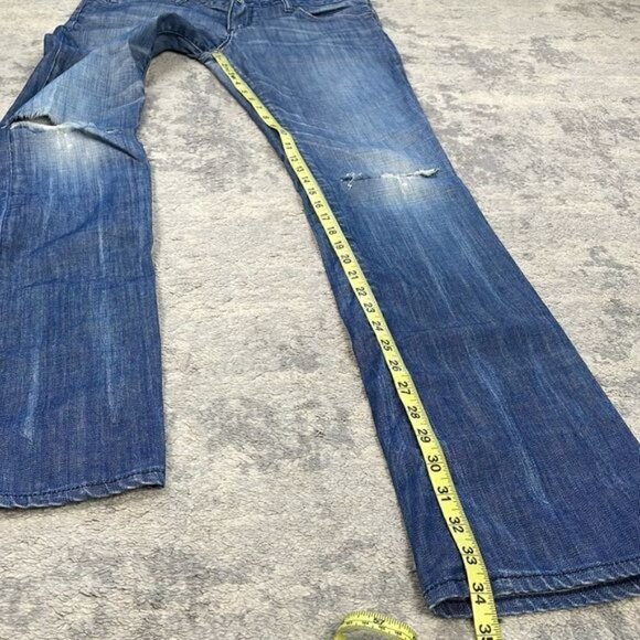 Chip & Pepper Pamela Straight Leg Jeans Blue Knee Rips Distressed Sz 30 - Picture 8 of 12